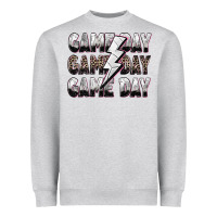 Heather Grey game day game day volleyball lightning bolt Heavyweight Sweatshirt - Zillion Design Studio