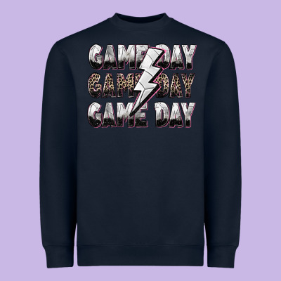 Game Day Game Day Volleyball Lightning Bolt Heavyweight Sweatshirt Designed By Zillion Design Studio