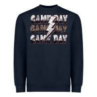Navy game day game day volleyball lightning bolt Heavyweight Sweatshirt - Zillion Design Studio