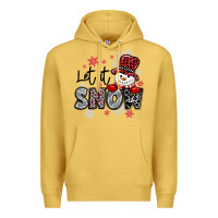 Antique Gold let it snow sowman snowflake Premium Hoodie - MaliasSmallBusiness