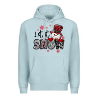 Blue Mist let it snow sowman snowflake Premium Hoodie - MaliasSmallBusiness