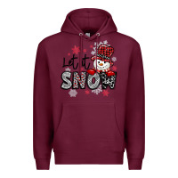 Burgundy let it snow sowman snowflake Premium Hoodie - MaliasSmallBusiness