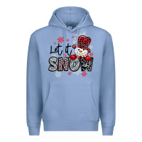 Colony Blue let it snow sowman snowflake Premium Hoodie - MaliasSmallBusiness