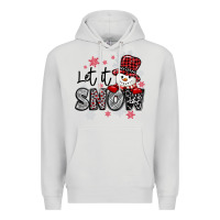 Dove Grey let it snow sowman snowflake Premium Hoodie - MaliasSmallBusiness