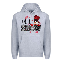 Heather Grey let it snow sowman snowflake Premium Hoodie - MaliasSmallBusiness