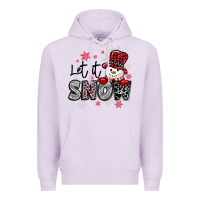 Lilac let it snow sowman snowflake Premium Hoodie - MaliasSmallBusiness