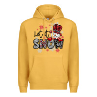 Mustard let it snow sowman snowflake Premium Hoodie - MaliasSmallBusiness