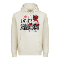 Oatmeal Heather let it snow sowman snowflake Premium Hoodie - MaliasSmallBusiness