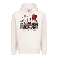 Pale Pink let it snow sowman snowflake Premium Hoodie - MaliasSmallBusiness