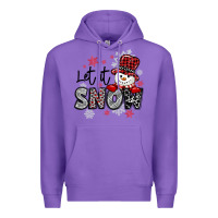Purple let it snow sowman snowflake Premium Hoodie - MaliasSmallBusiness