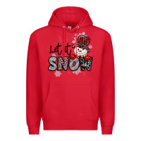 Red let it snow sowman snowflake Premium Hoodie - MaliasSmallBusiness