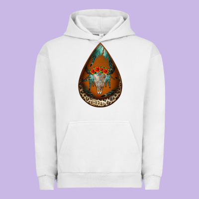 Leopard Bullskull Teardrop Earrings Urban Hoodie Designed By Jasminsmagicworld