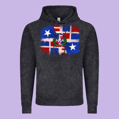 Vintage Hoodie dominican and puerto rico flag