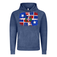 Vintage Denim dominican and puerto rico flag Vintage Hoodie - texasbilliewilder