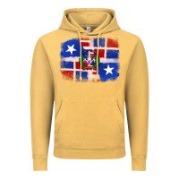 Vintage Mustard dominican and puerto rico flag Vintage Hoodie - texasbilliewilder