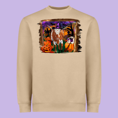 Heavyweight Sweatshirt longhorn cow halloween