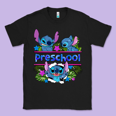 Preview Flower Stitch Blue Preschool Classic Tee Designed By Adodesignshop