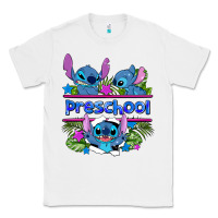 White preview flower stitch blue preschool Classic Tee - AdoDesignShop