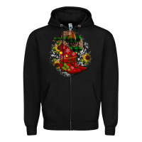 Black Christmas Cowboy Boots Zipper Hoodie - JahusDesignShop