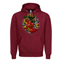 Burgundy Christmas Cowboy Boots Zipper Hoodie - JahusDesignShop