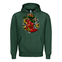 Sports Green Christmas Cowboy Boots Zipper Hoodie - JahusDesignShop
