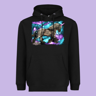 Black Unicorn Heavyweight Hoodie Designed By Lillyallendesigns