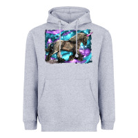 Heather Grey black unicorn Heavyweight Hoodie - LillyAllenDesigns