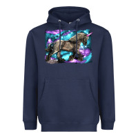 Navy black unicorn Heavyweight Hoodie - LillyAllenDesigns