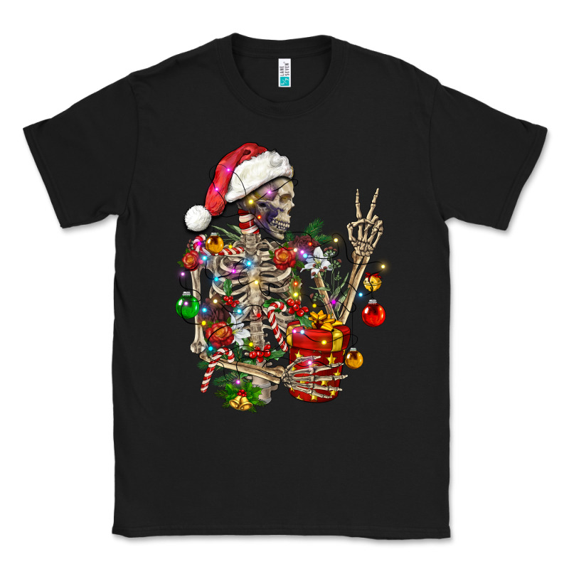 Christmas Lights And Skeleton Classic Tee by FaDigitalArtStudio | Teevron