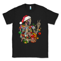 Black Christmas lights and skeleton Classic Tee - FaDigitalArtStudio