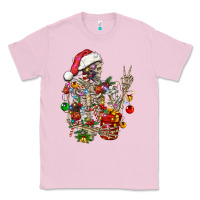 Bubblegum Pink Christmas lights and skeleton Classic Tee - FaDigitalArtStudio