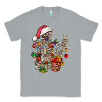 Heather Grey Christmas lights and skeleton Classic Tee - FaDigitalArtStudio