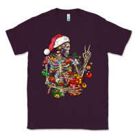 Plum Christmas lights and skeleton Classic Tee - FaDigitalArtStudio