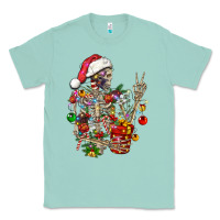 Seafoam Christmas lights and skeleton Classic Tee - FaDigitalArtStudio