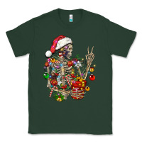 Sports Green Christmas lights and skeleton Classic Tee - FaDigitalArtStudio