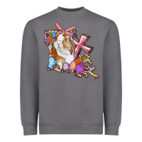 Storm Louisiana Map Easter Bunny And Cross Heavyweight Sweatshirt - RanaPortraitStore