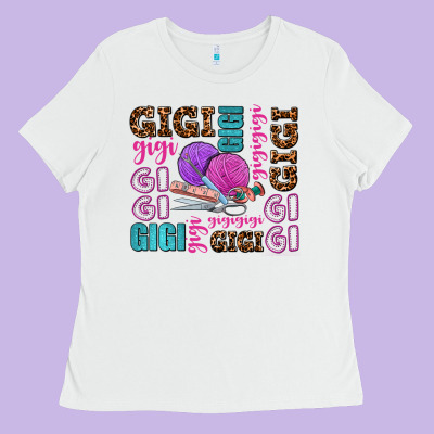 Gigi Gigi With Knitting Ladies Tee Designed By Adodesignshop