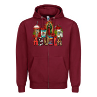 Burgundy lady of guadalupe abuela coffee cups Zipper Hoodie - Jasminsmagicworld