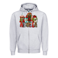 Heather Grey lady of guadalupe abuela coffee cups Zipper Hoodie - Jasminsmagicworld