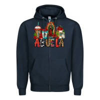Navy lady of guadalupe abuela coffee cups Zipper Hoodie - Jasminsmagicworld