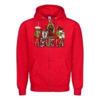 Red lady of guadalupe abuela coffee cups Zipper Hoodie - Jasminsmagicworld