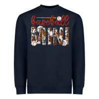 Navy baseball mini with leopard Heavyweight Sweatshirt - texasbilliewilder