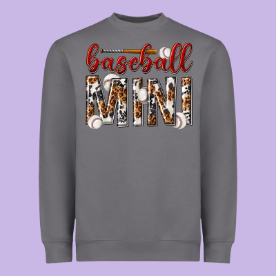 Heavyweight Sweatshirt baseball mini with leopard