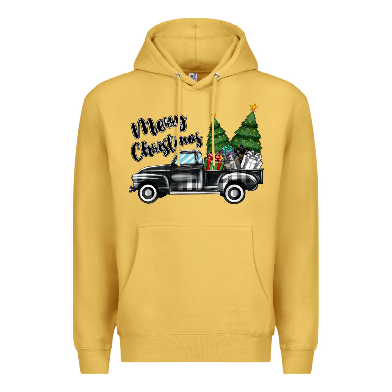 Merry Christmas Truck Premium Hoodie by MaliasSmallBusiness | Teevron