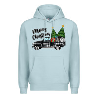 Blue Mist merry christmas truck Premium Hoodie - MaliasSmallBusiness