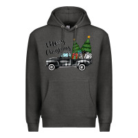 Charcoal Heather merry christmas truck Premium Hoodie - MaliasSmallBusiness