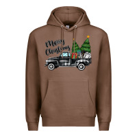 Chestnut merry christmas truck Premium Hoodie - MaliasSmallBusiness