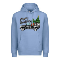 Colony Blue merry christmas truck Premium Hoodie - MaliasSmallBusiness