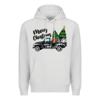 Dove Grey merry christmas truck Premium Hoodie - MaliasSmallBusiness