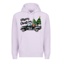 Lilac merry christmas truck Premium Hoodie - MaliasSmallBusiness